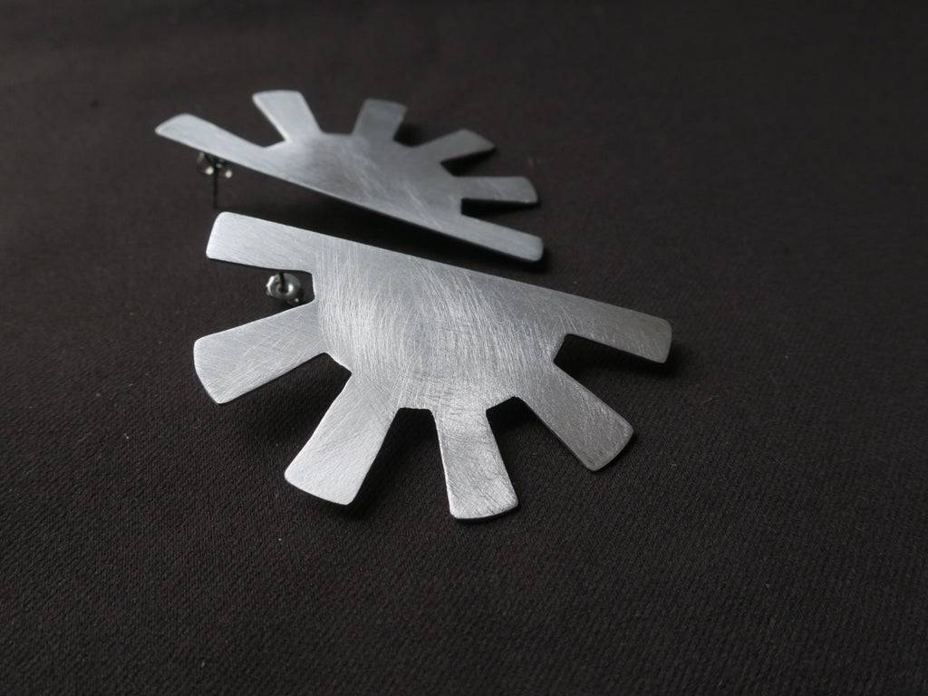 Les Soleils Incas - Boucles d'oreilles artisanales en aluminium