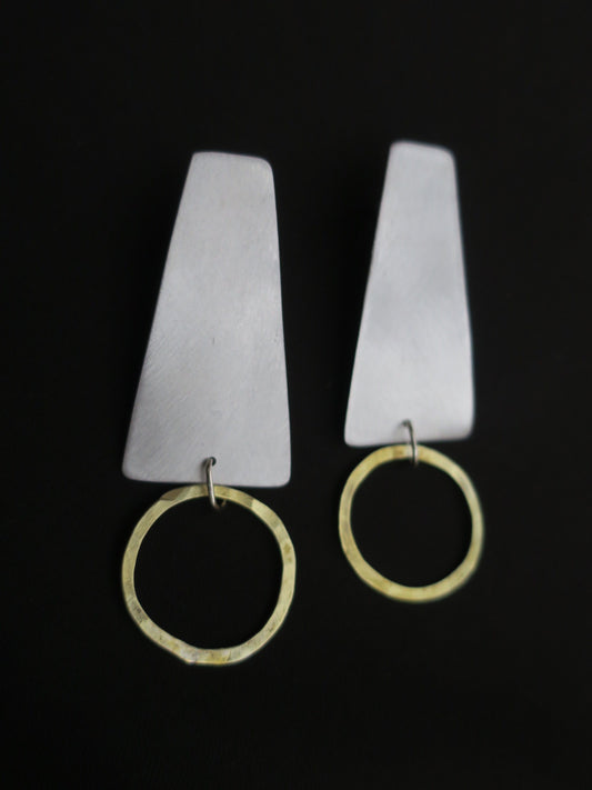 Boucles d'oreille - Les couchers de soleil - Bijoux contemporain en aluminium et laiton.