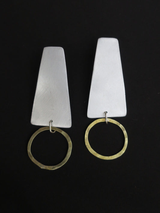 Boucles d'oreille - Les couchers de soleil - Bijoux contemporain en aluminium et laiton.
